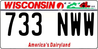 WI license plate 733NWW