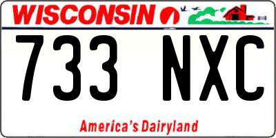 WI license plate 733NXC