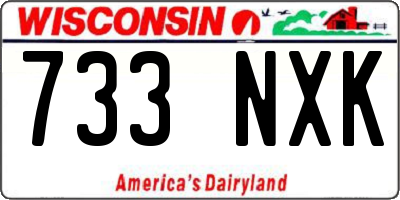 WI license plate 733NXK