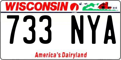 WI license plate 733NYA