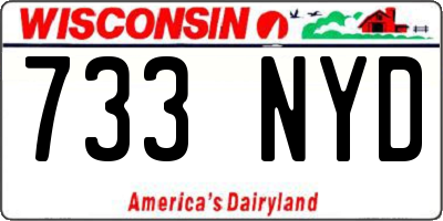WI license plate 733NYD