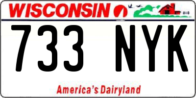 WI license plate 733NYK