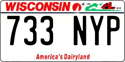 WI license plate 733NYP