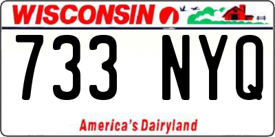 WI license plate 733NYQ