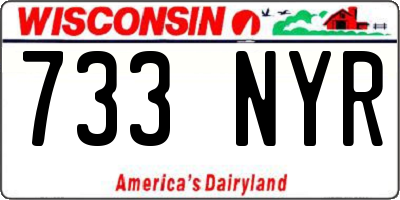 WI license plate 733NYR