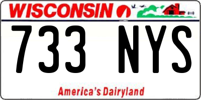 WI license plate 733NYS