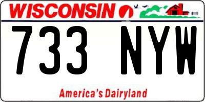 WI license plate 733NYW