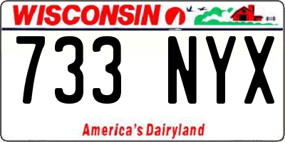 WI license plate 733NYX