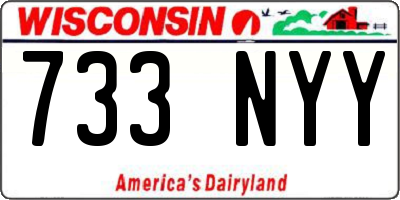WI license plate 733NYY