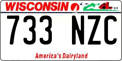 WI license plate 733NZC