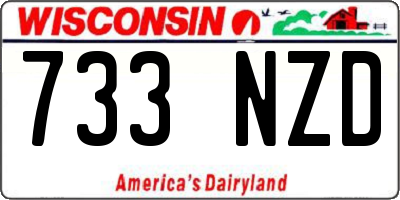 WI license plate 733NZD