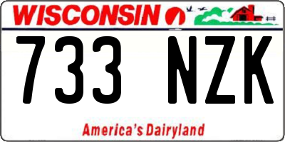 WI license plate 733NZK