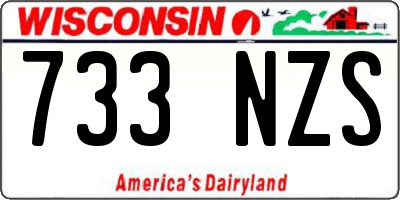 WI license plate 733NZS