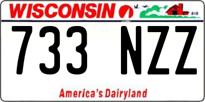 WI license plate 733NZZ