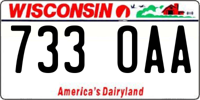WI license plate 733OAA