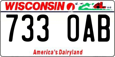 WI license plate 733OAB