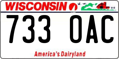 WI license plate 733OAC