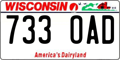 WI license plate 733OAD