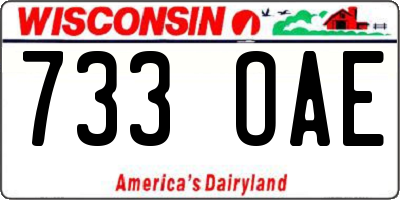 WI license plate 733OAE