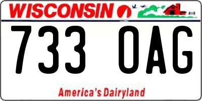 WI license plate 733OAG