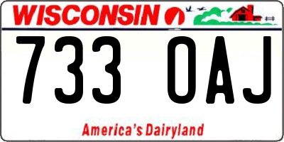 WI license plate 733OAJ