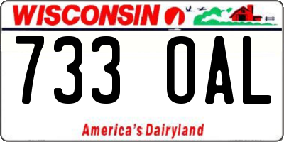 WI license plate 733OAL