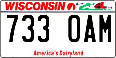 WI license plate 733OAM