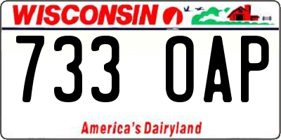 WI license plate 733OAP