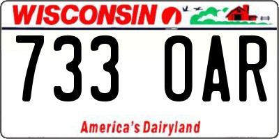 WI license plate 733OAR
