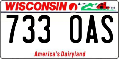 WI license plate 733OAS