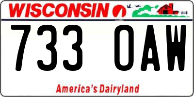 WI license plate 733OAW