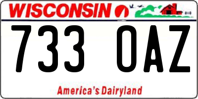WI license plate 733OAZ
