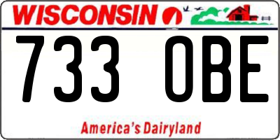 WI license plate 733OBE