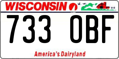 WI license plate 733OBF