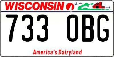 WI license plate 733OBG