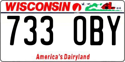 WI license plate 733OBY