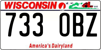 WI license plate 733OBZ