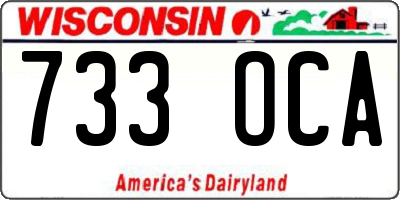 WI license plate 733OCA