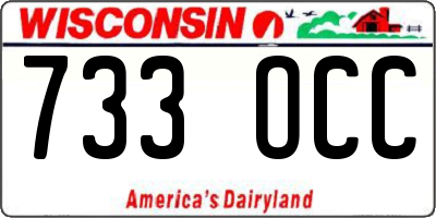 WI license plate 733OCC