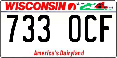 WI license plate 733OCF