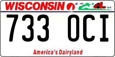 WI license plate 733OCI