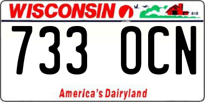 WI license plate 733OCN