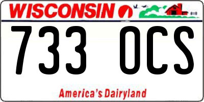 WI license plate 733OCS