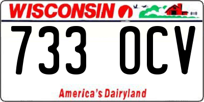 WI license plate 733OCV