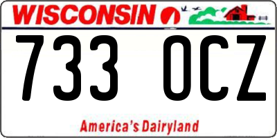 WI license plate 733OCZ