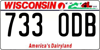 WI license plate 733ODB