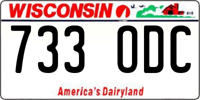 WI license plate 733ODC