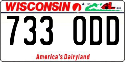 WI license plate 733ODD