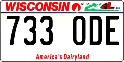 WI license plate 733ODE