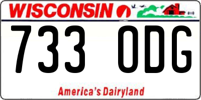 WI license plate 733ODG